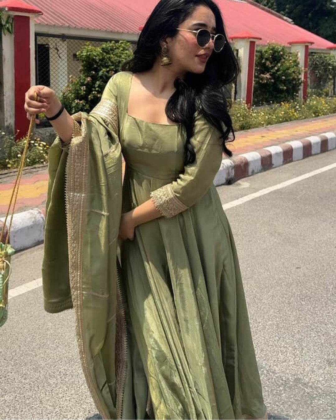New Green color Anarkali Gown