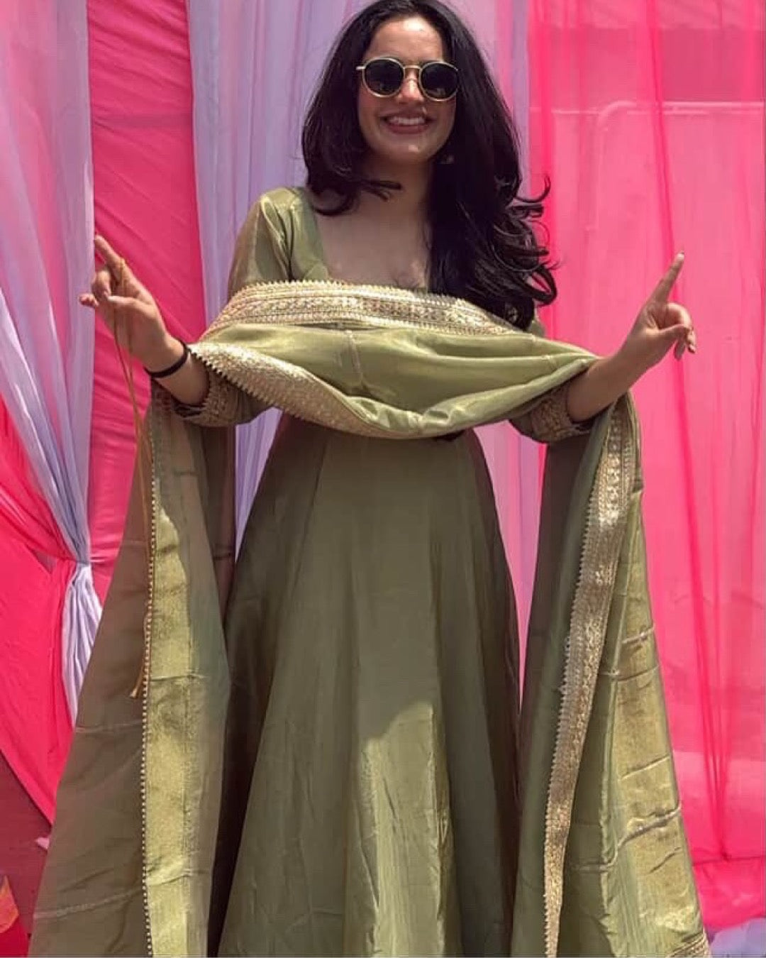 New Green color Anarkali Gown