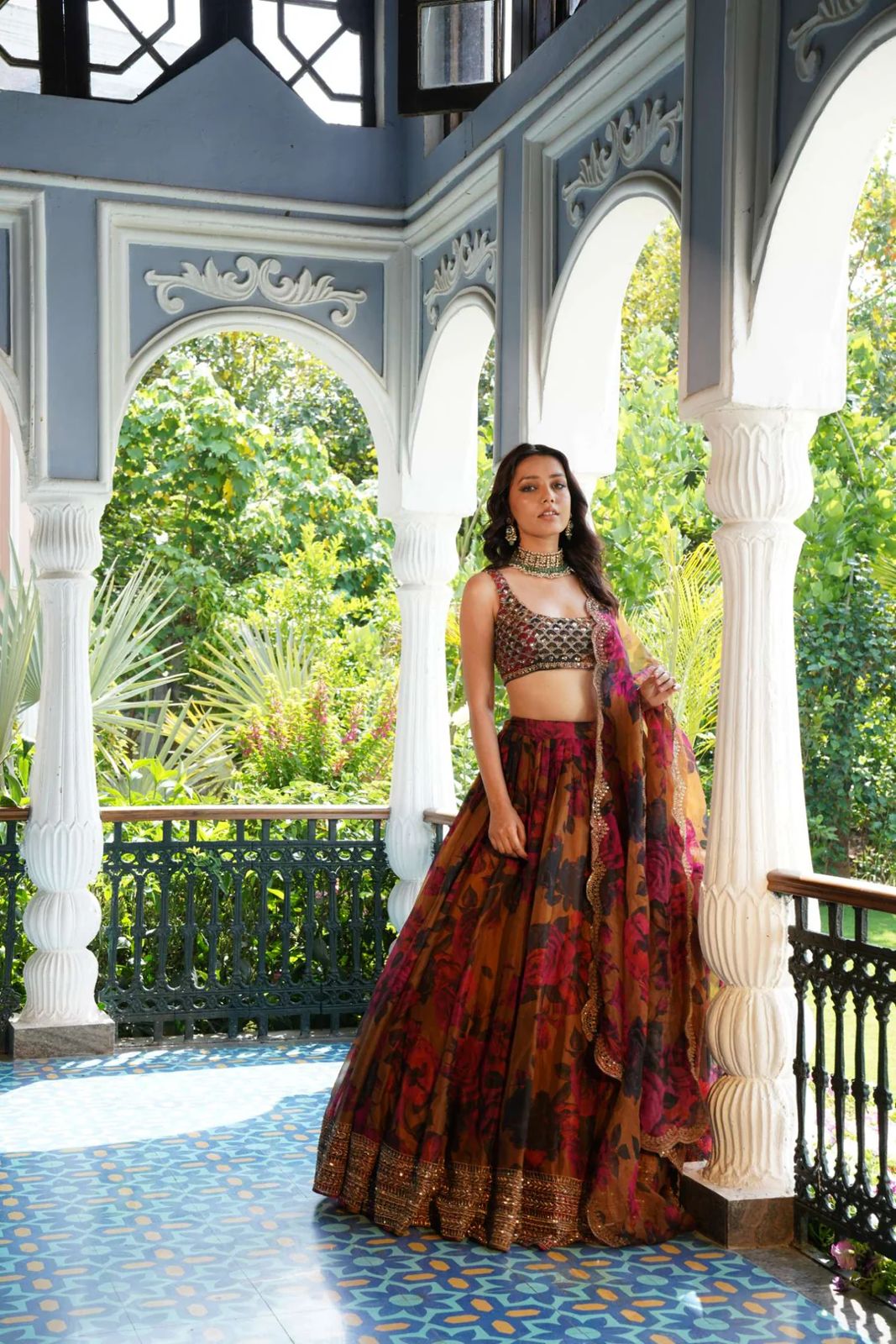 New Digital Printed With Embroidery Work Lehenga