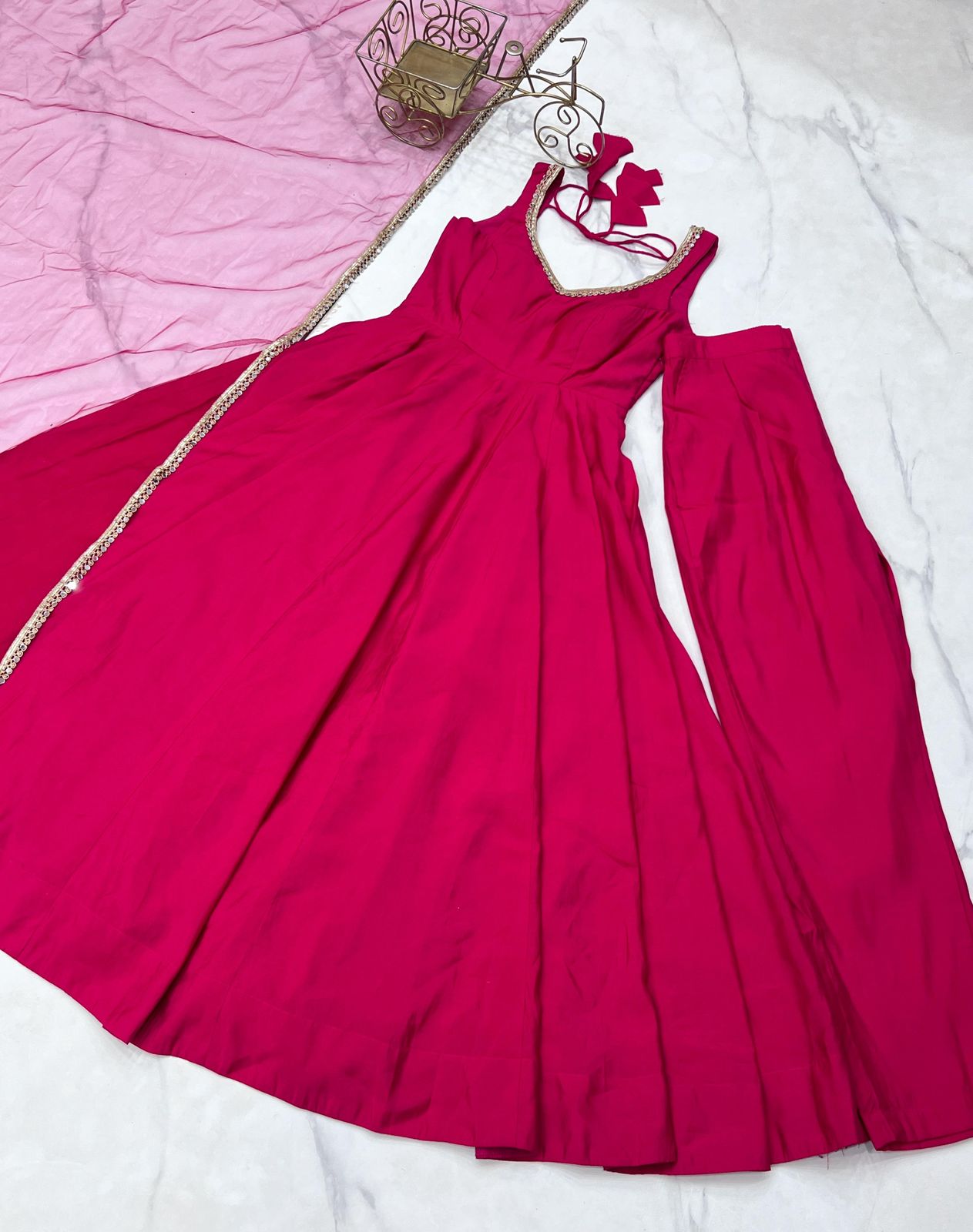 New Beautiful Pink Color Anarkali Gown
