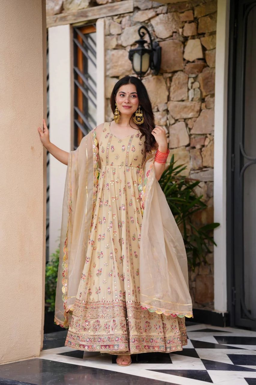 Wedding Specially Gown Set with Dupatta
