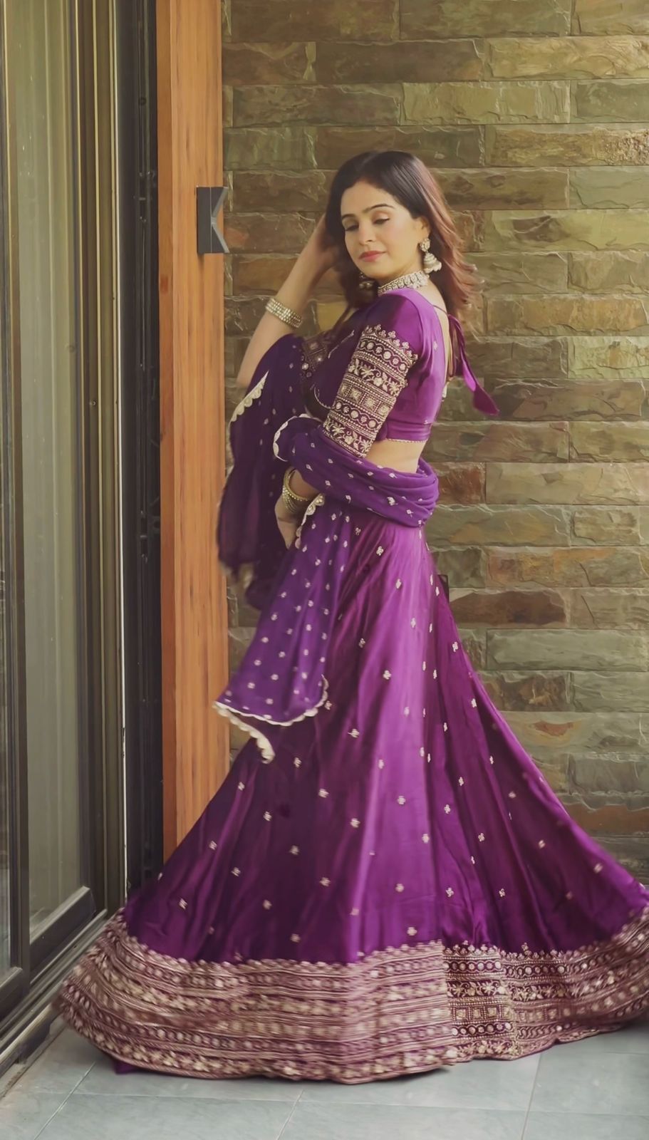 NEW TRENDING BEST PURPLE SILK LEHENGHA SET
