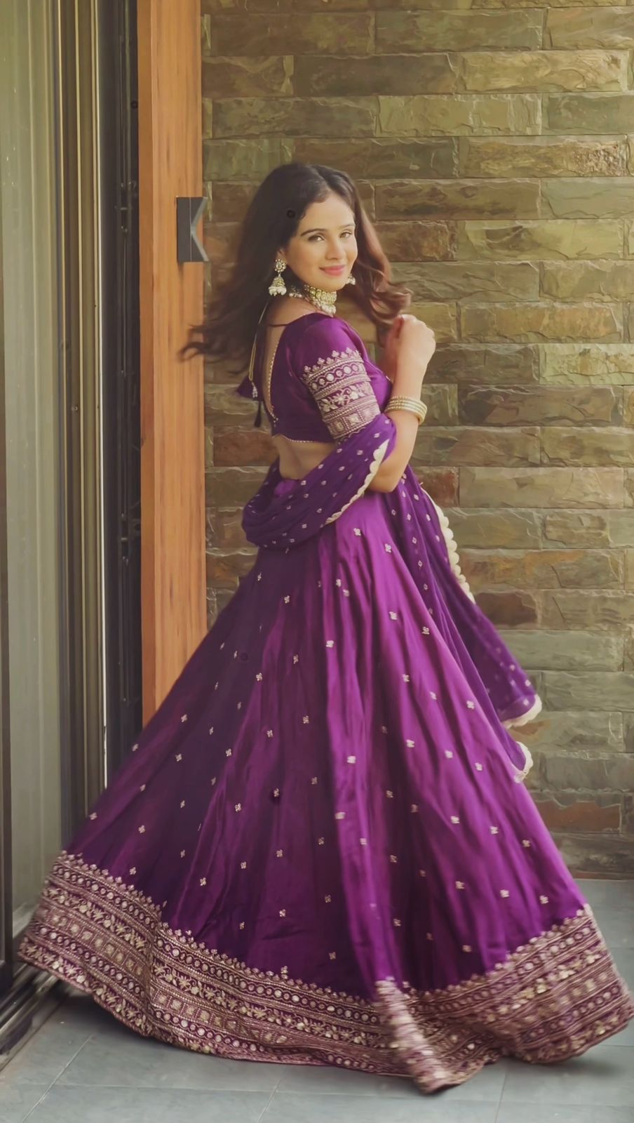 NEW TRENDING BEST PURPLE SILK LEHENGHA SET