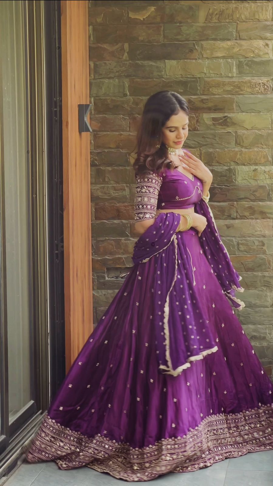 NEW TRENDING BEST PURPLE SILK LEHENGHA SET