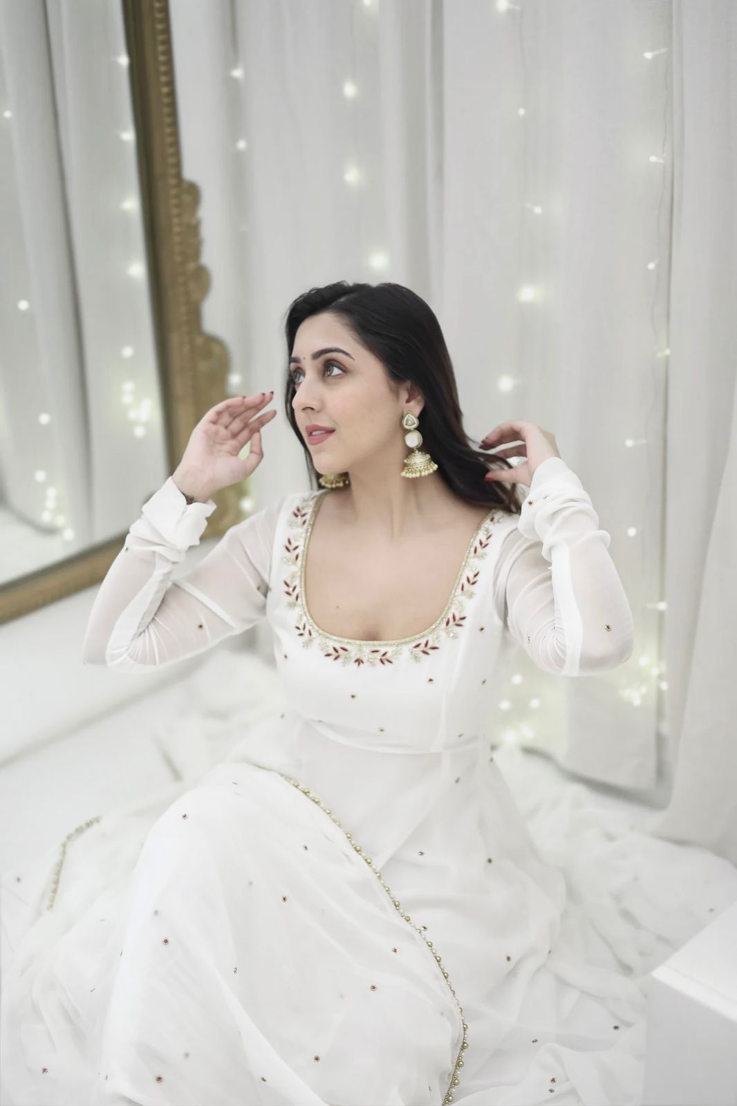 New Beautiful White Color Anarkali Gown