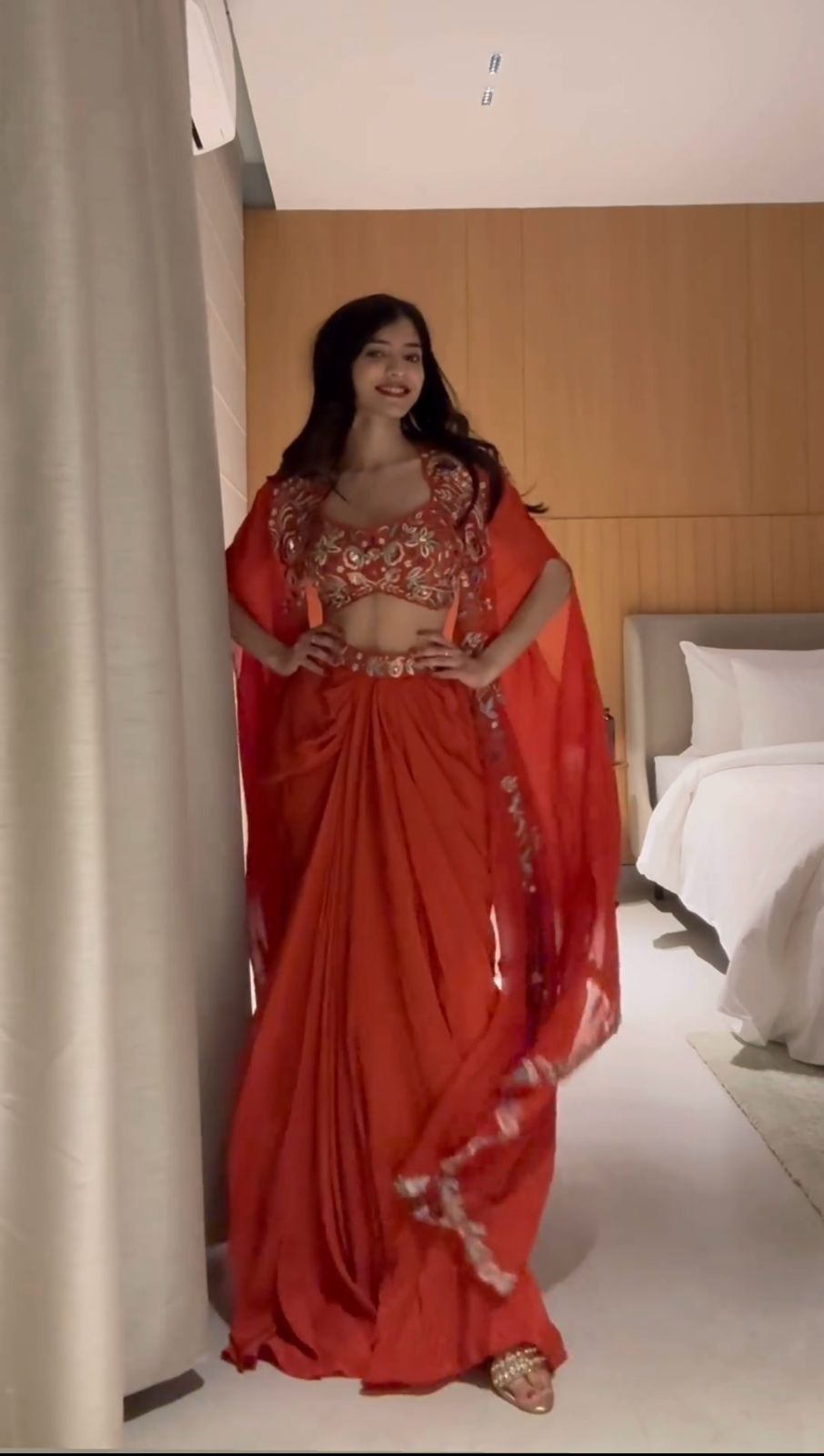Wedding Special Ready to Wear Orange Saree