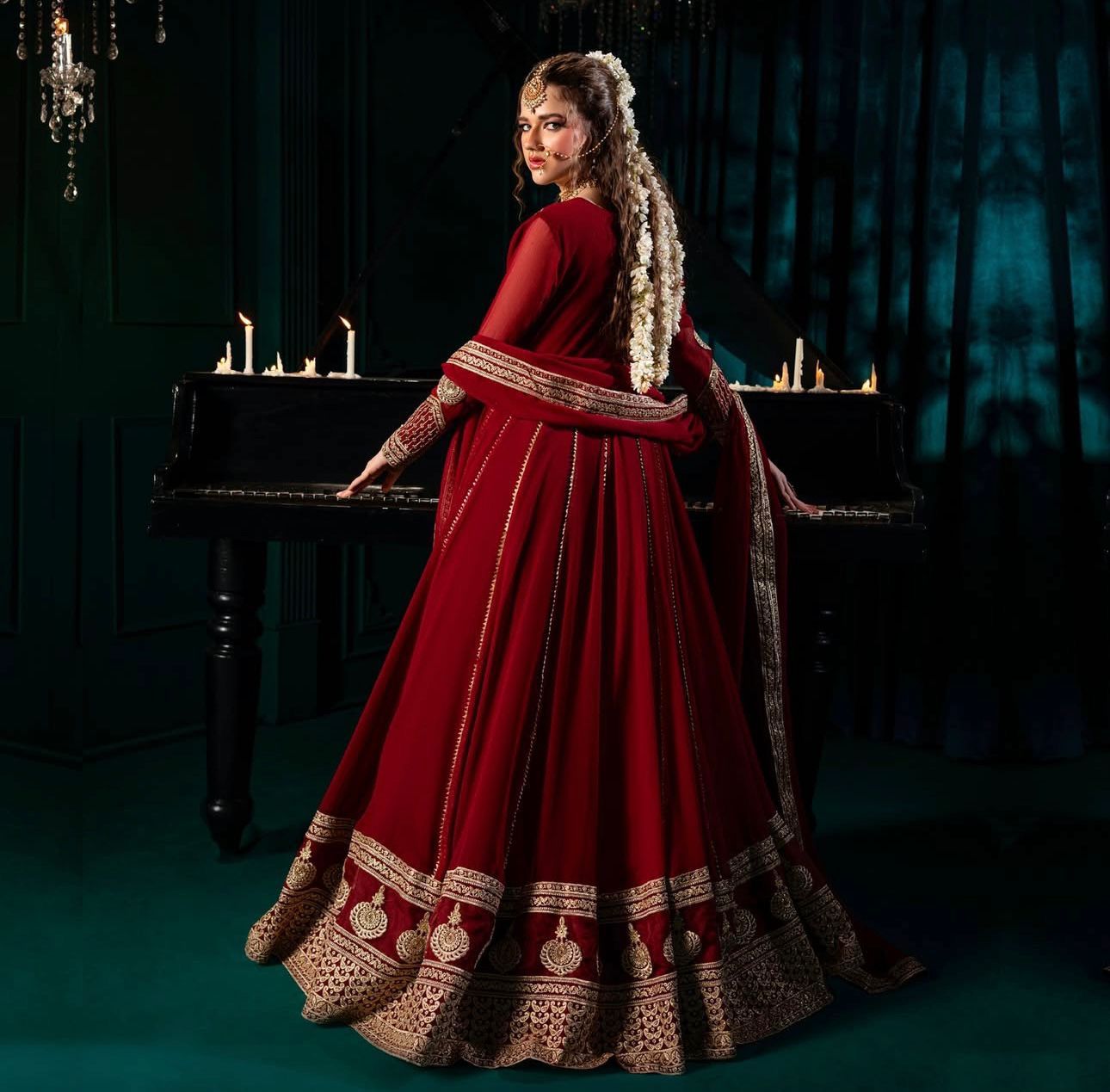 Wedding Special Heavy Red Color Anarkali Gown Set