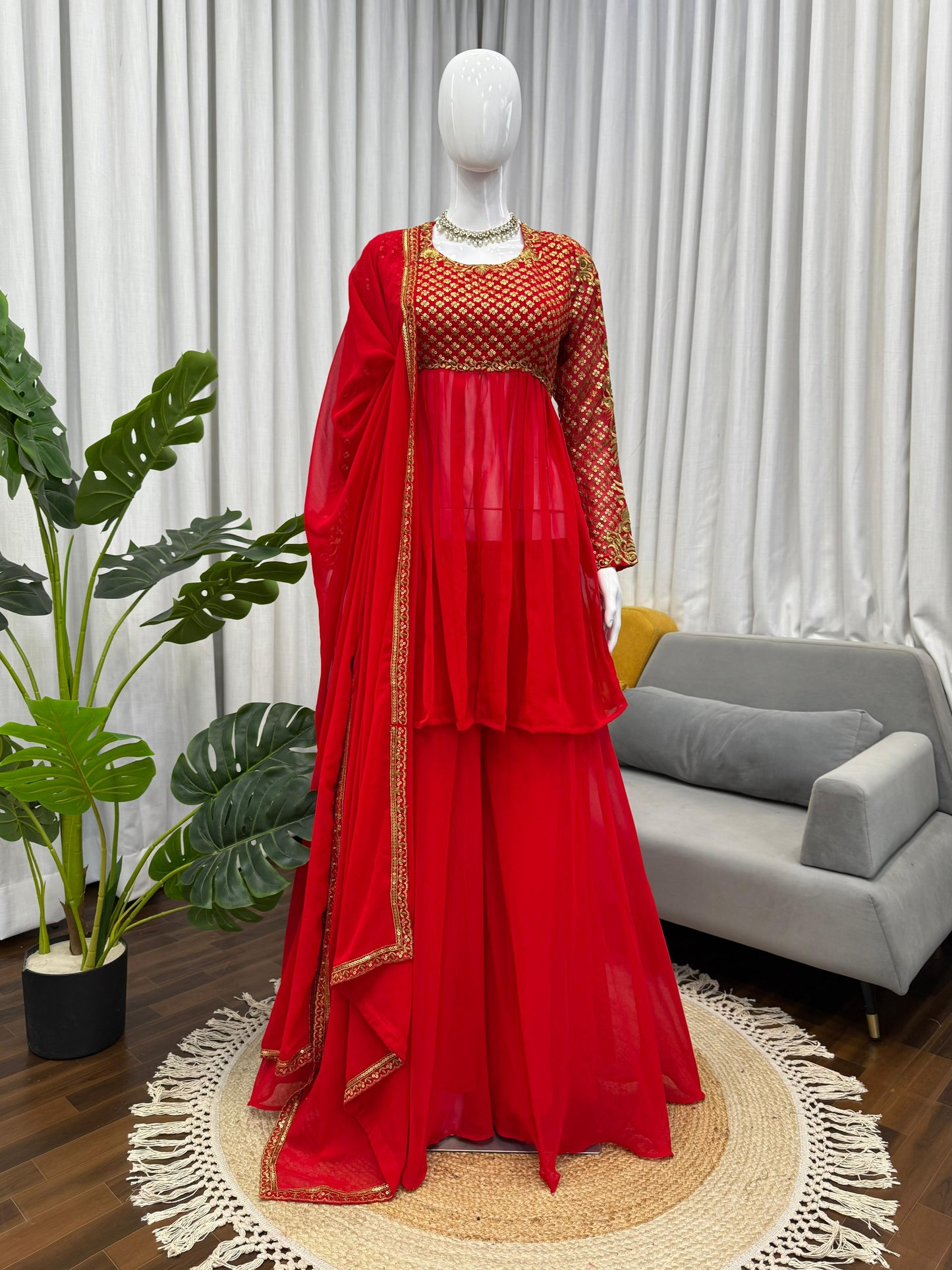 New Beautiful Top & Sharara Suit