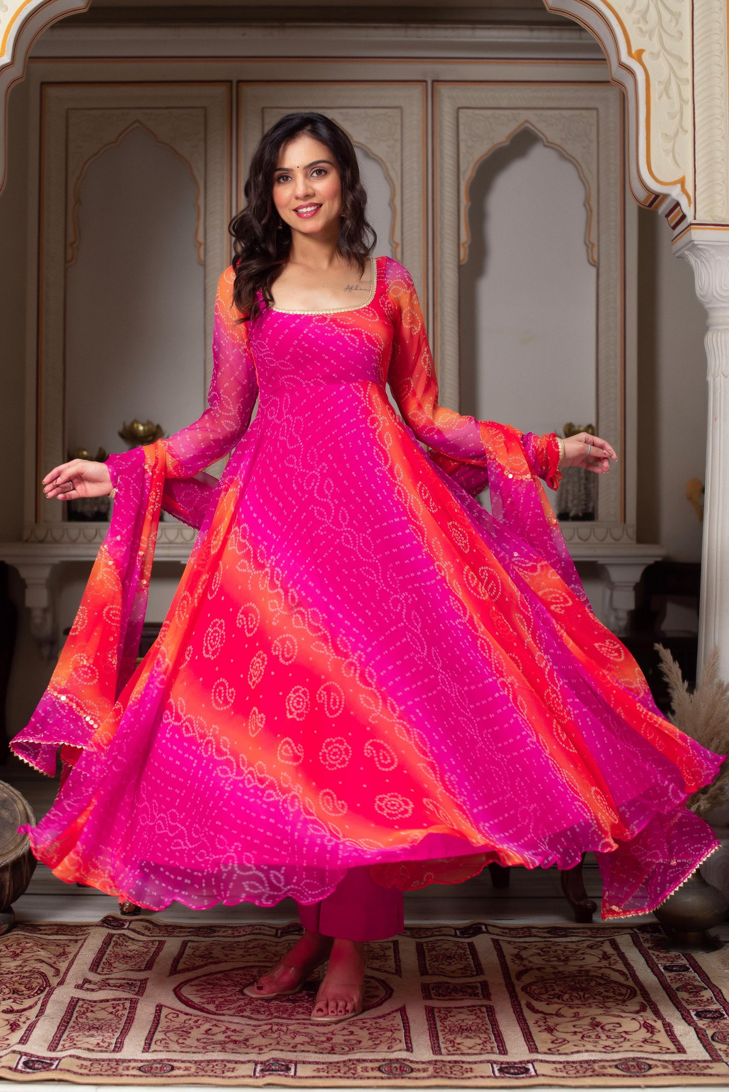 New Beautiful Pink Anarkali Suit