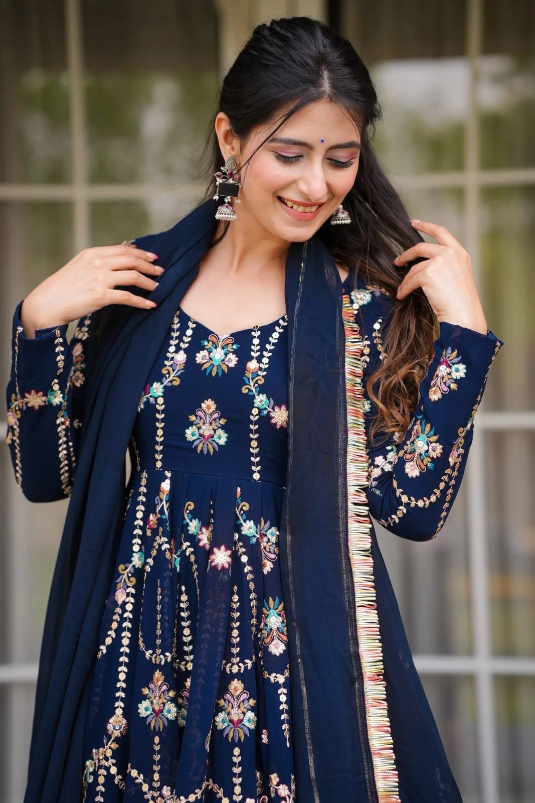New Beautiful Heavy Sequence Work Gown Suit