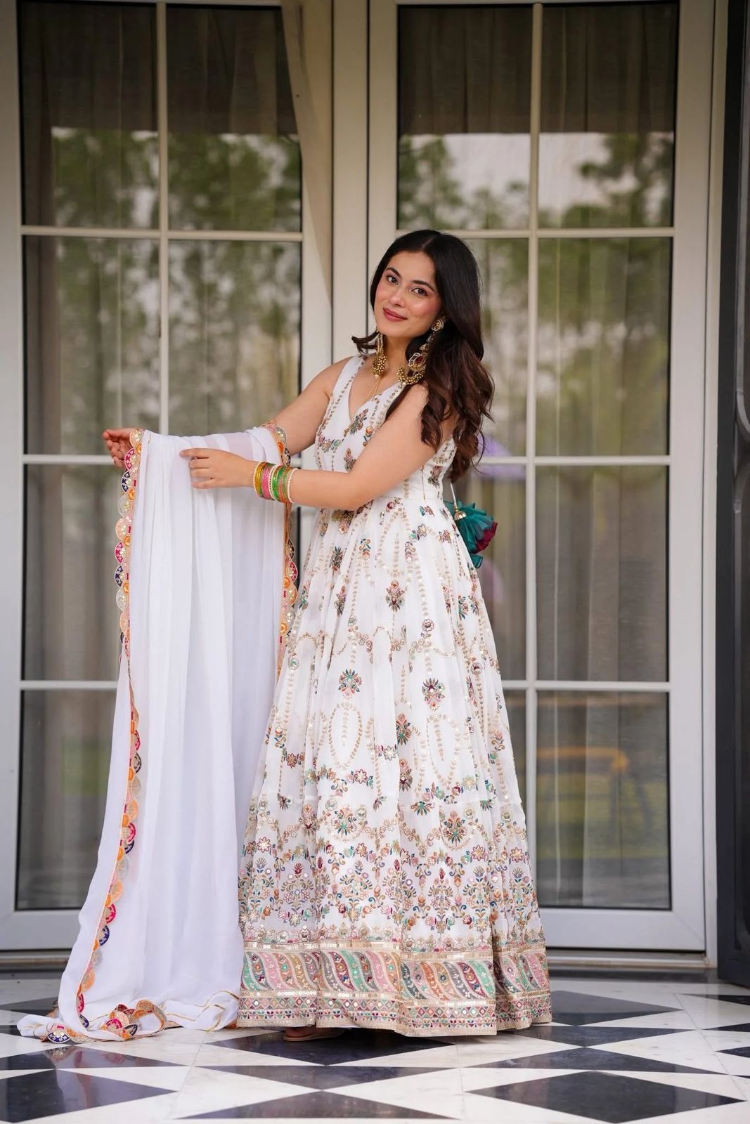 New Beautiful Heavy Sequence Work Gown Suit