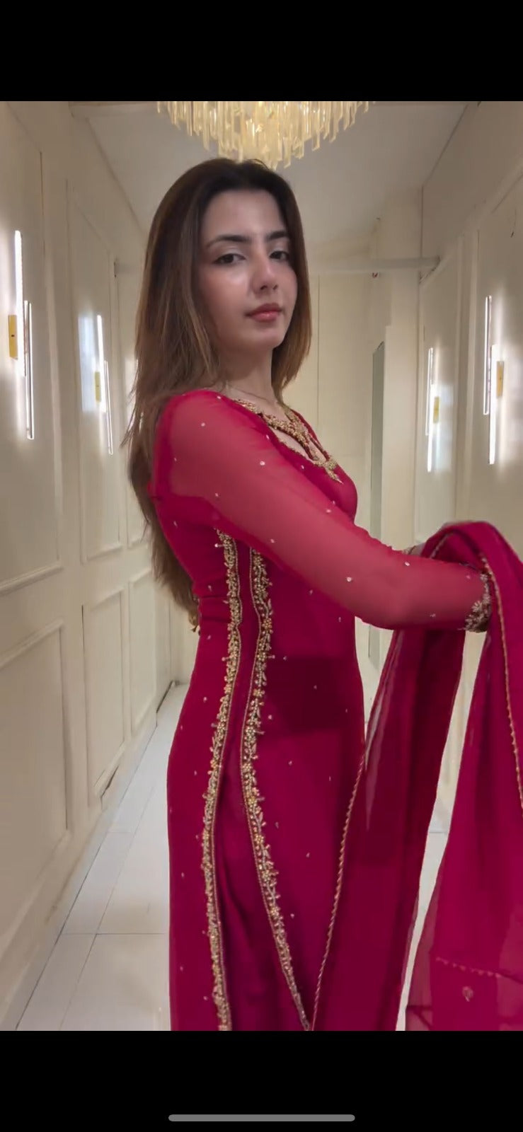 New Beautiful Top & Plazoo Suit with Dupatta