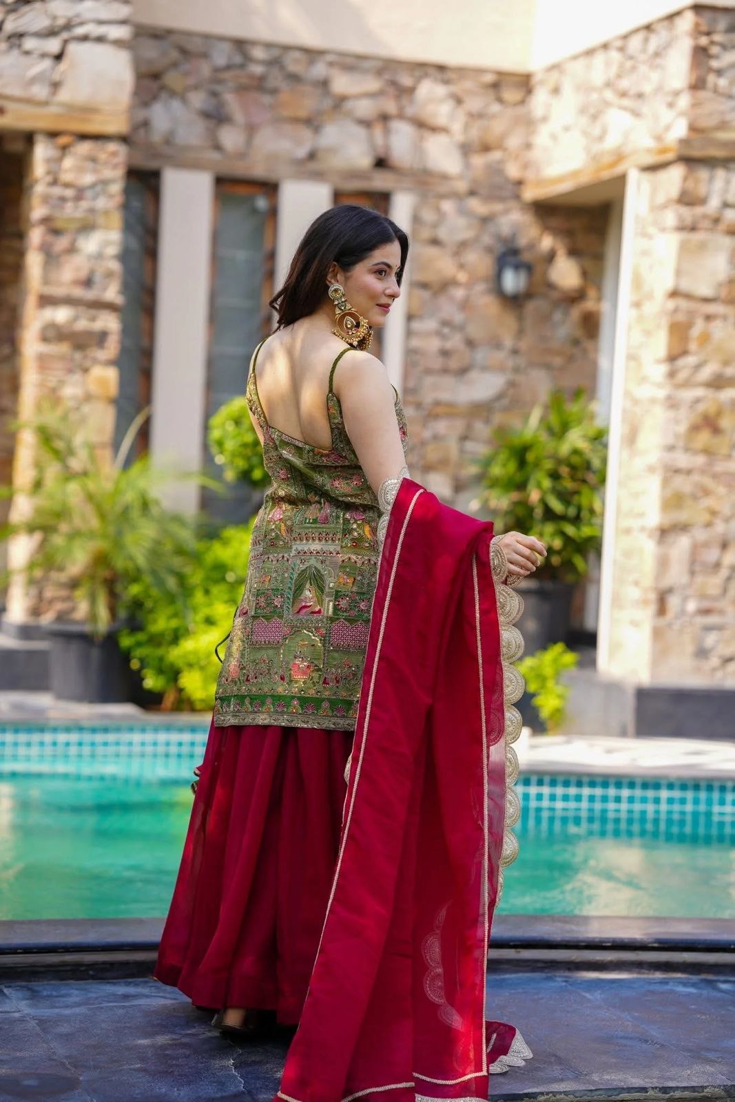 Wedding Special Printed Top & Palazoo