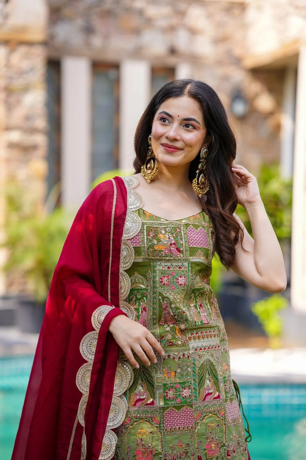Wedding Special Printed Top & Palazoo