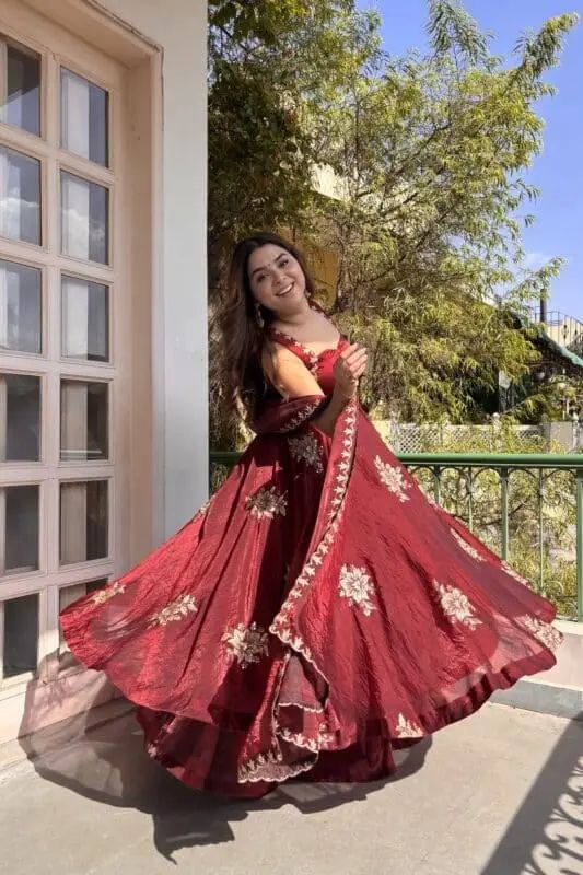 Traditional Wedding Maroon Color Anarkali Suits