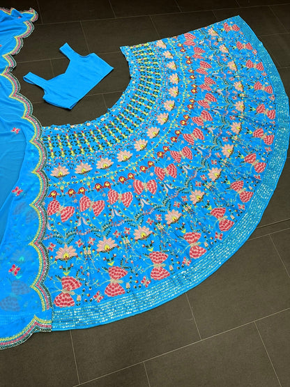 Most Beautiful Georgette Fabic Party Wear Lehenga Choli