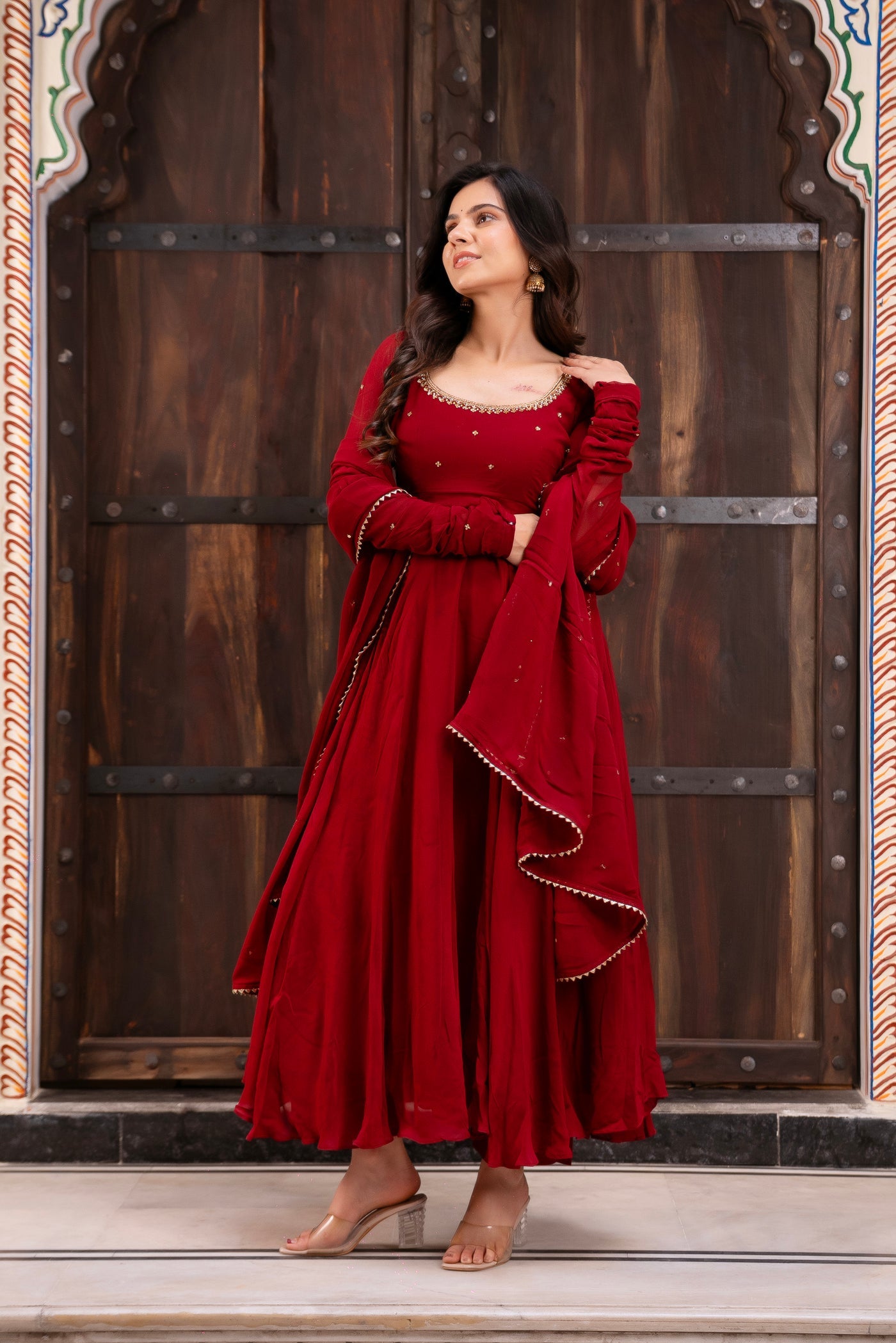 Traditional Wedding Royal Maroon Color Anarkali Suit – ANAVALI