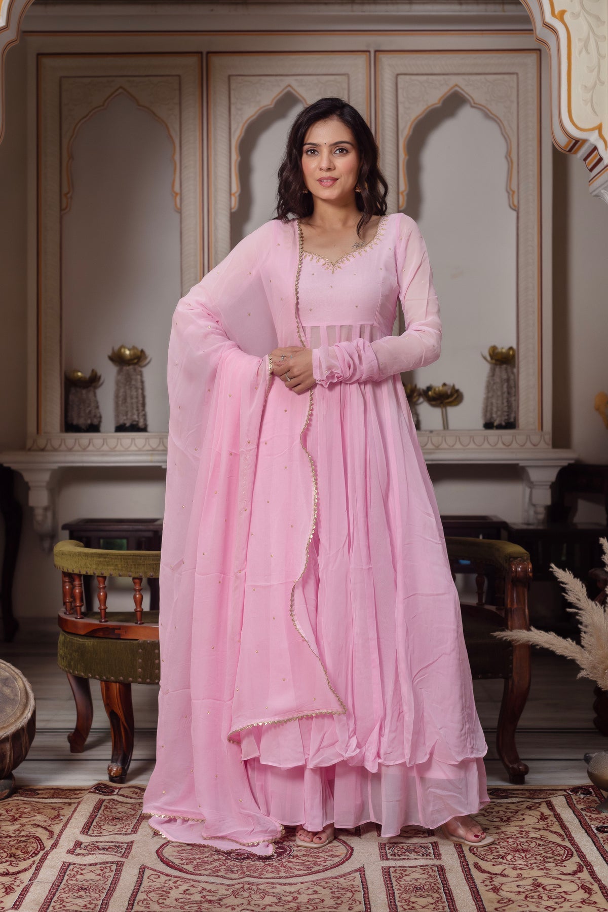 Most Trending BabyPink Color Anarkali Suit