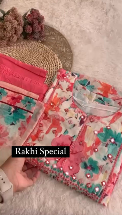 Rakhi special Reyon Printed Top and pant