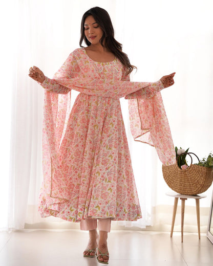 New Present  Printed Anarkali Suit Set