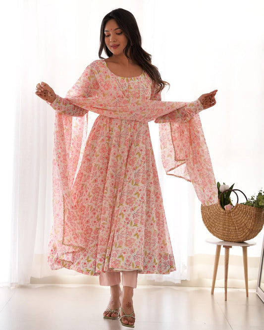 New Present  Printed Anarkali Suit Set