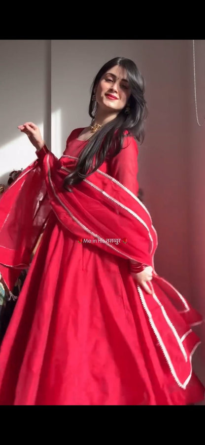 Wedding Designer Red Color Anarkali Suit