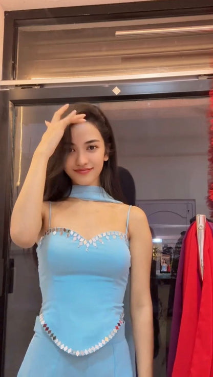 Modern Wedding Partywear Sky Color Suit