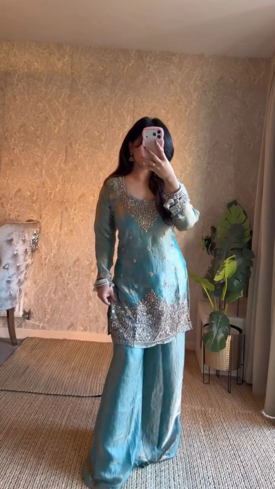Rich Embroidery Wedding Sharara Suit