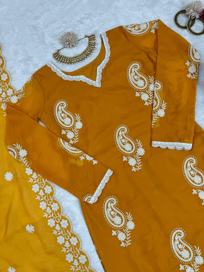 Beautiful Designer Suit On Tibby Silk Kruti And Plazo