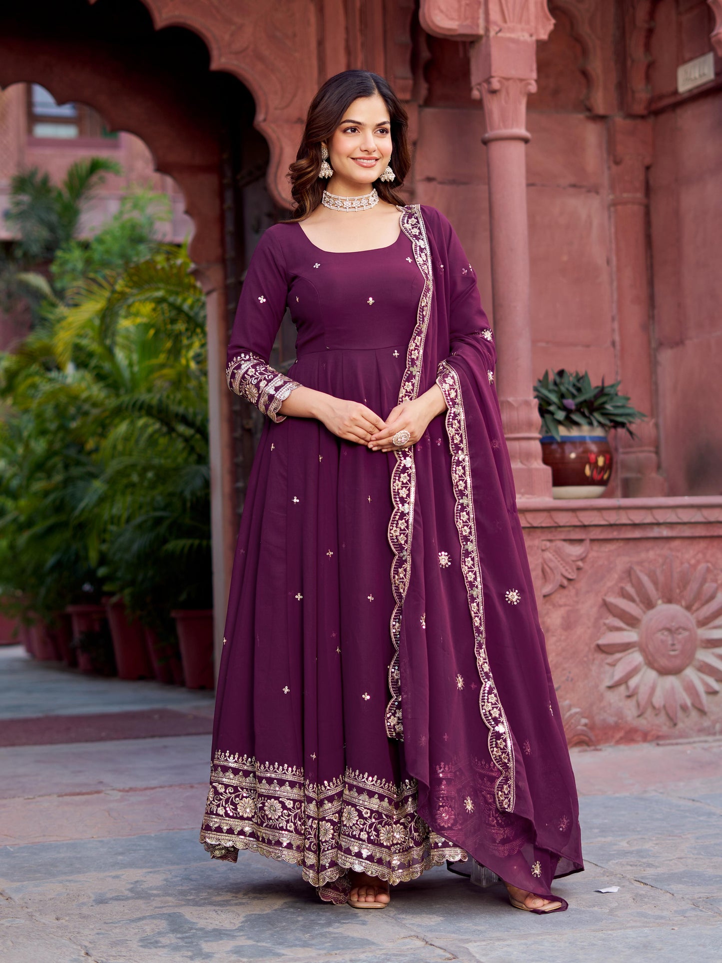 Wedding Special Heavy Georgette Gown Suit
