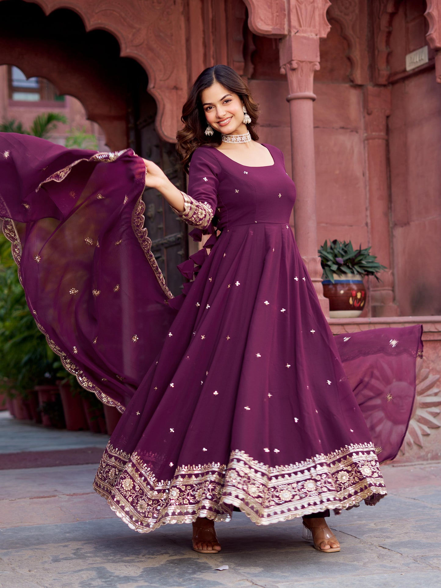 Wedding Special Heavy Georgette Gown Suit