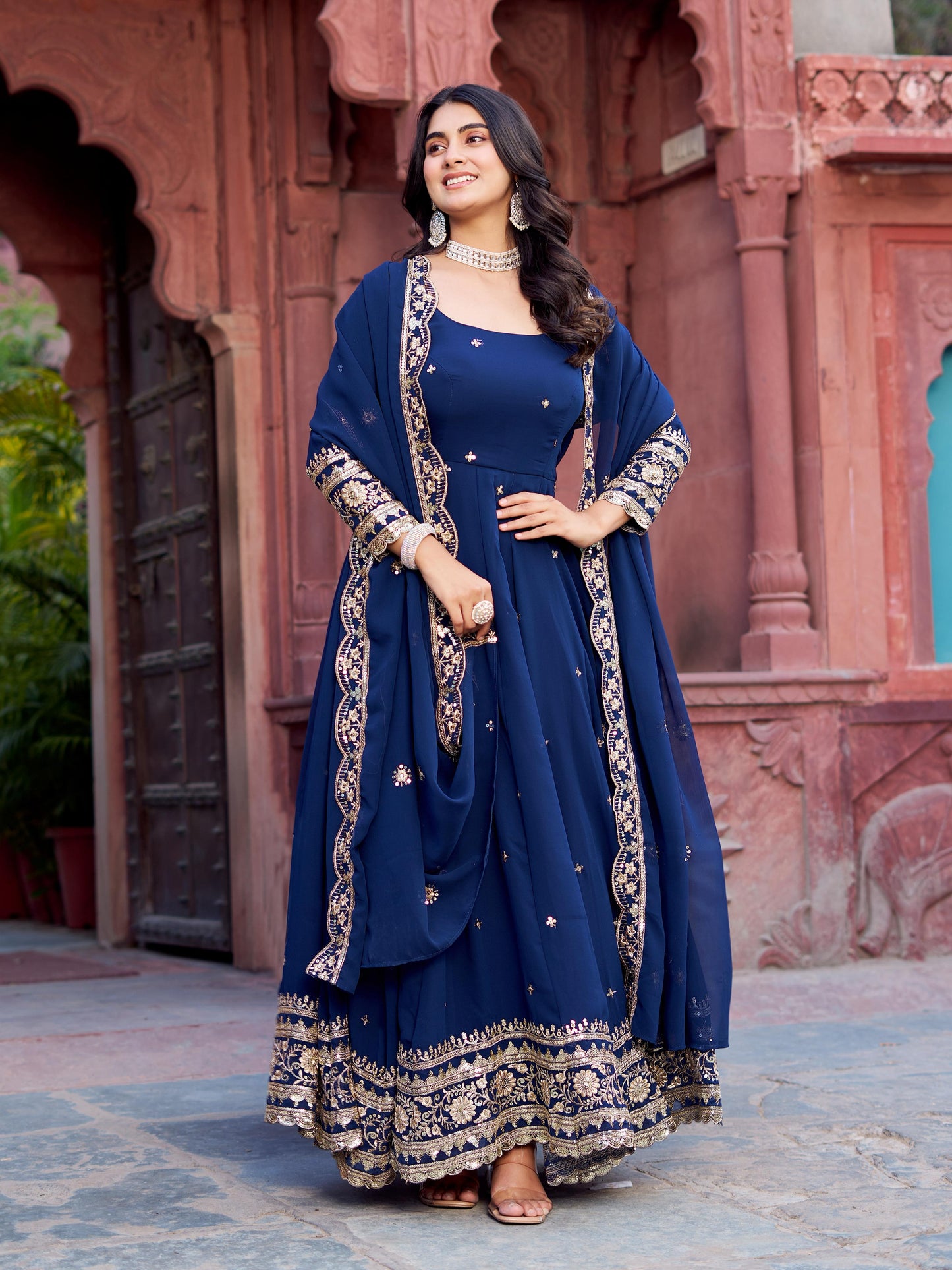 Wedding Special Heavy Georgette Gown Suit