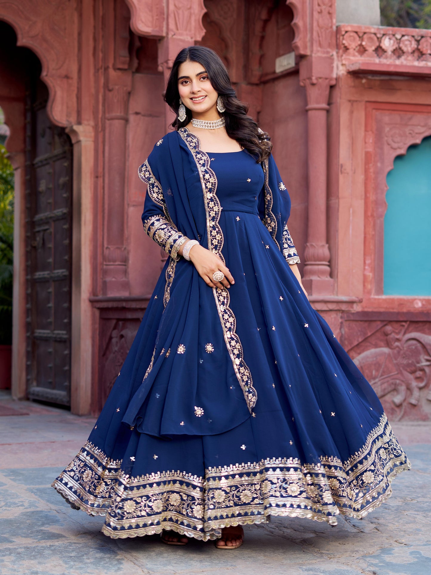 Wedding Special Heavy Georgette Gown Suit