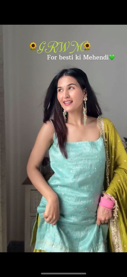 Wedding Special Suit and Palazzo  With Dupatta