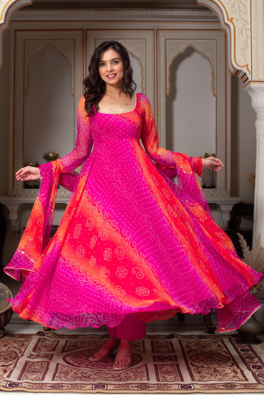 New  Beautiful Pink Anarkali Suit