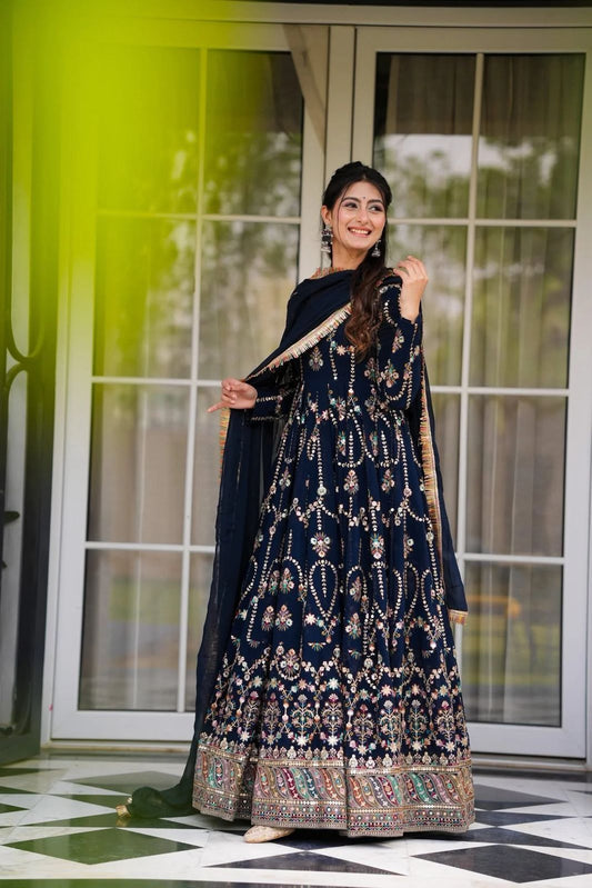 New Beautiful Heavy Sequence Work Gown Suit