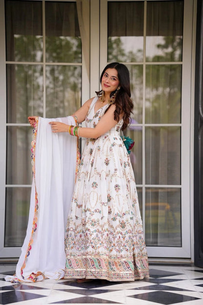 New Beautiful Heavy Sequence Work Gown Suit