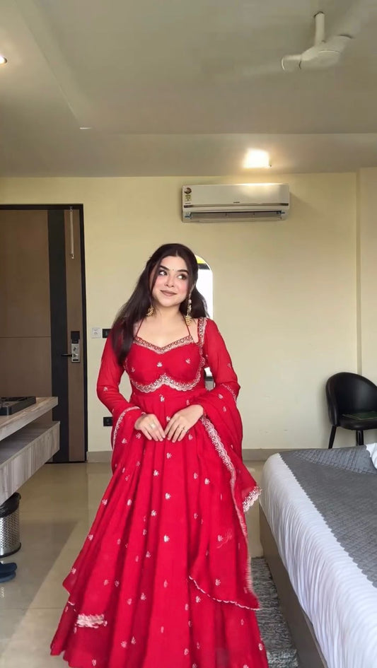 Wedding Special Heavy Gorgette Anarkali Gown