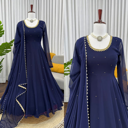 Most Trending Blue  color Anarkali Suit