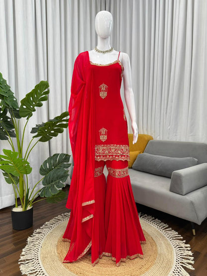 Most Beautiful Top & Sharara Suit