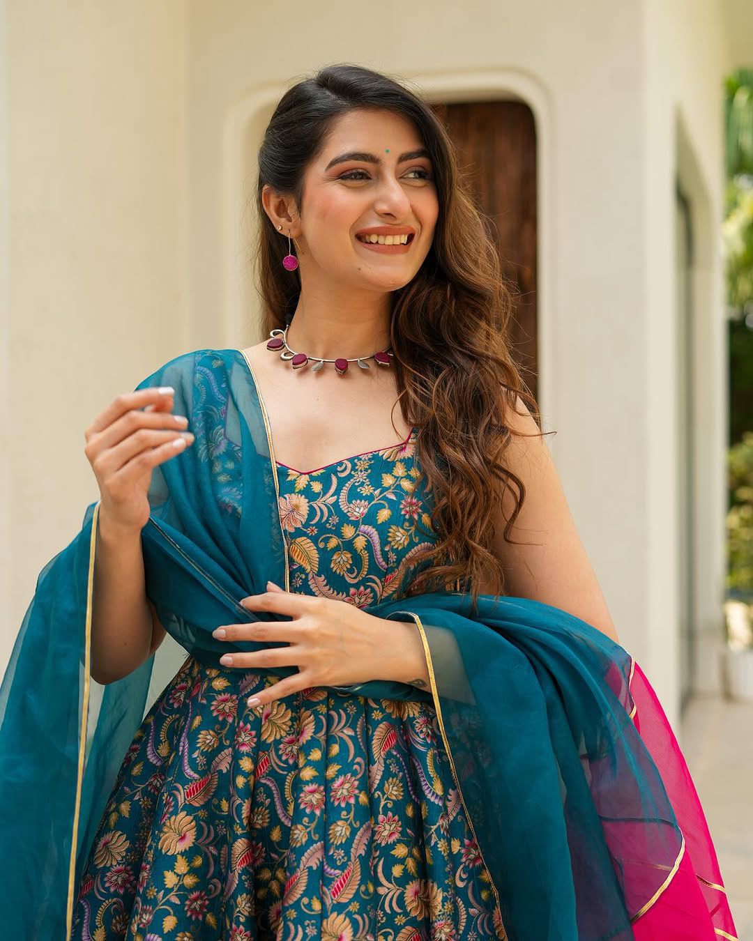 Wedding Special  Heavy Printed Anarkali Gown