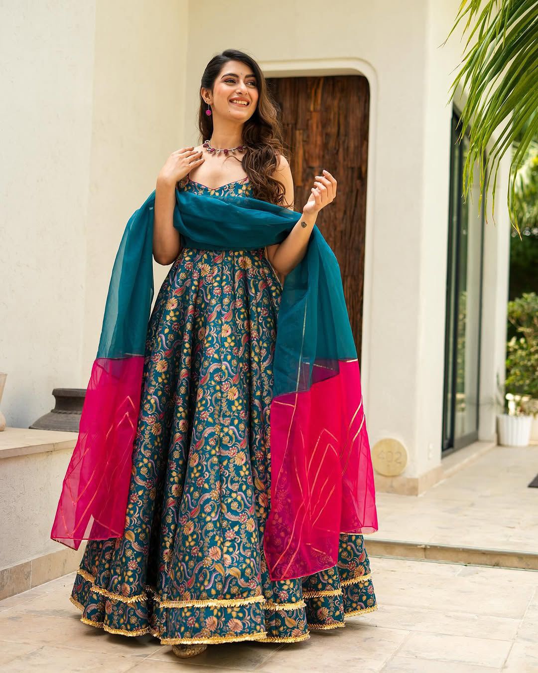 Wedding Special  Heavy Printed Anarkali Gown