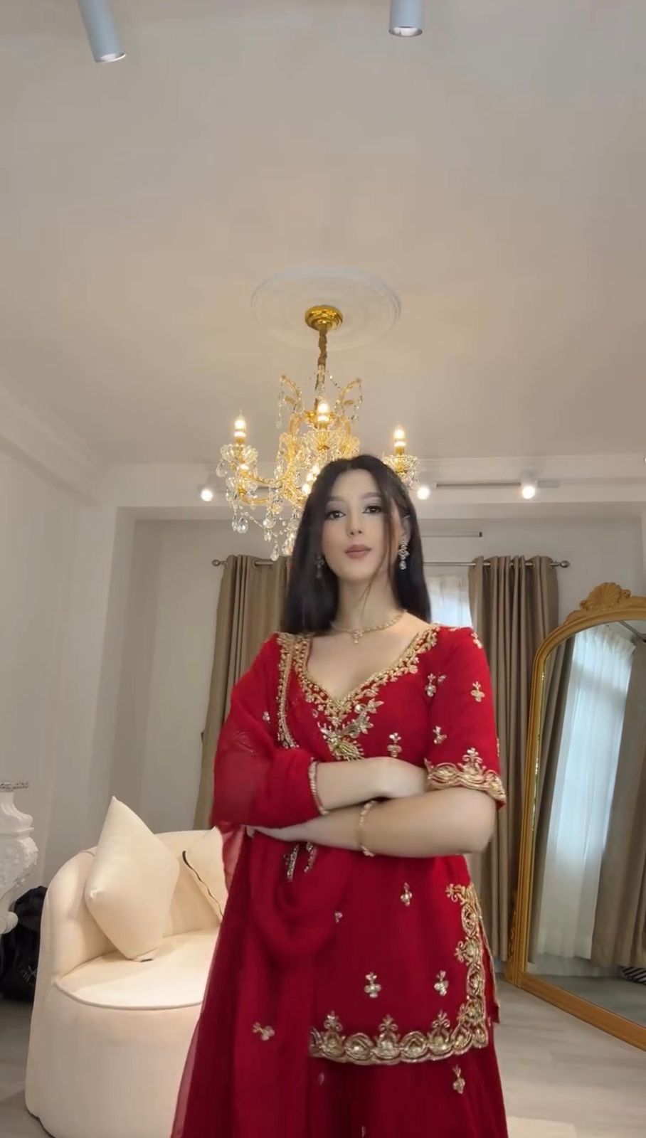 Morden Wedding Party Wear Top & Sharara Suit