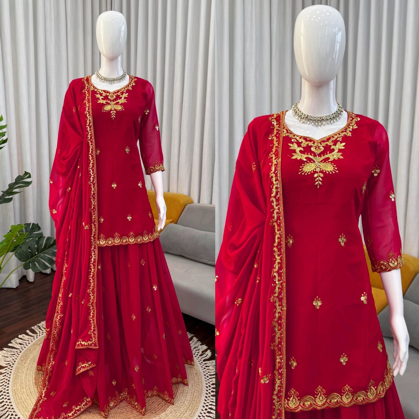 Morden Wedding Party Wear Top & Sharara Suit