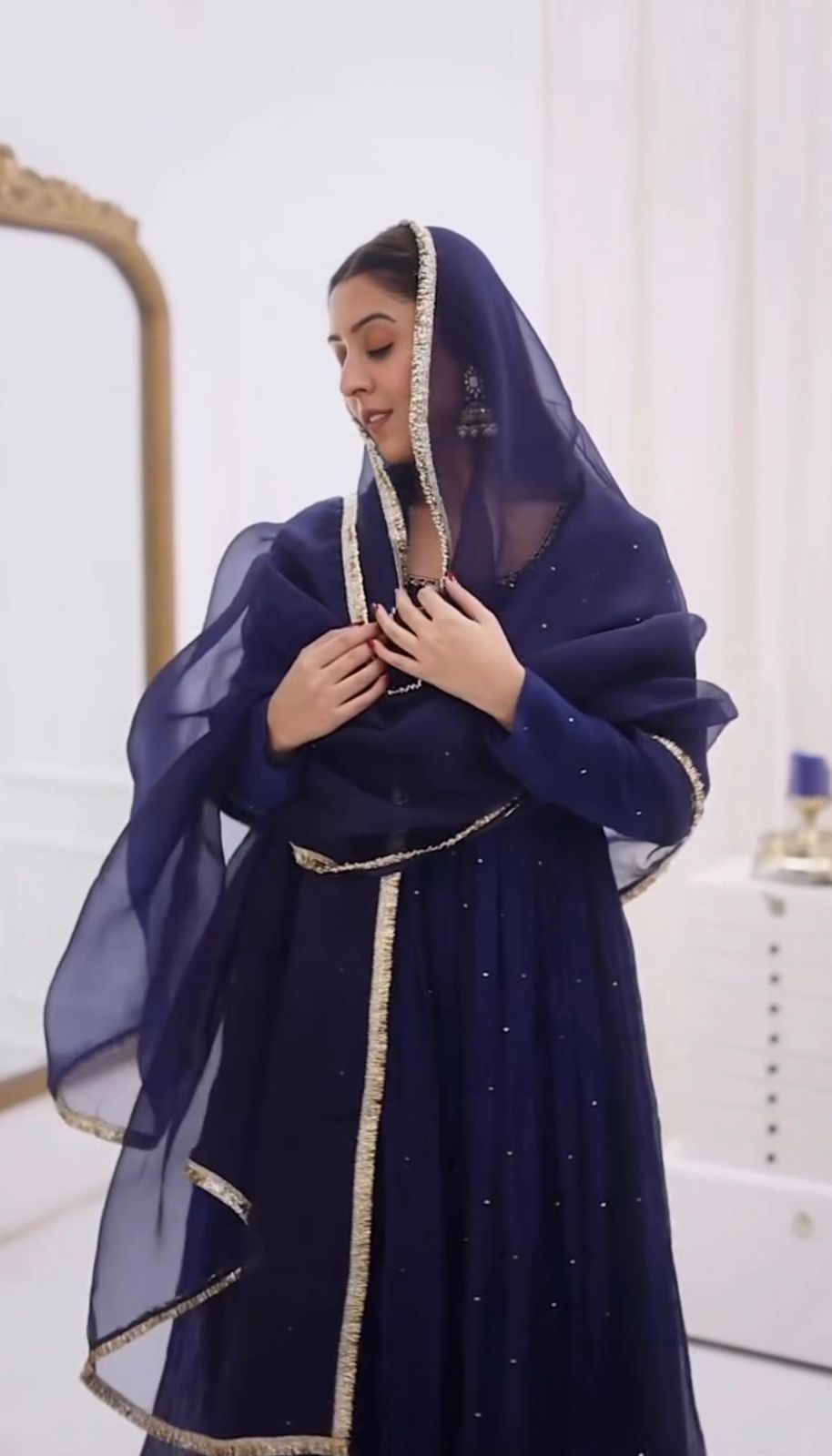 Traditional Wedding Special Blue Anarkali Suit