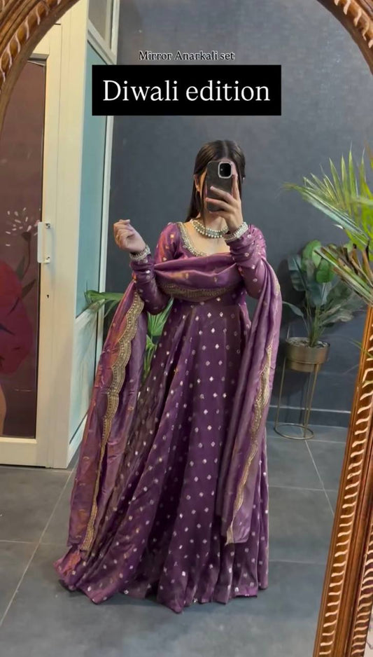 Rich Wedding  Fendy Silk Anarkali Gown