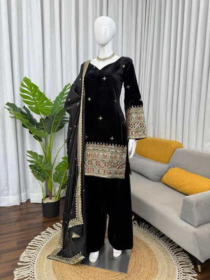 Premium Wedding Edition Designer Top & Plazoo Suit