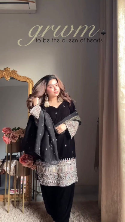 Premium Wedding Edition Designer Top & Plazoo Suit