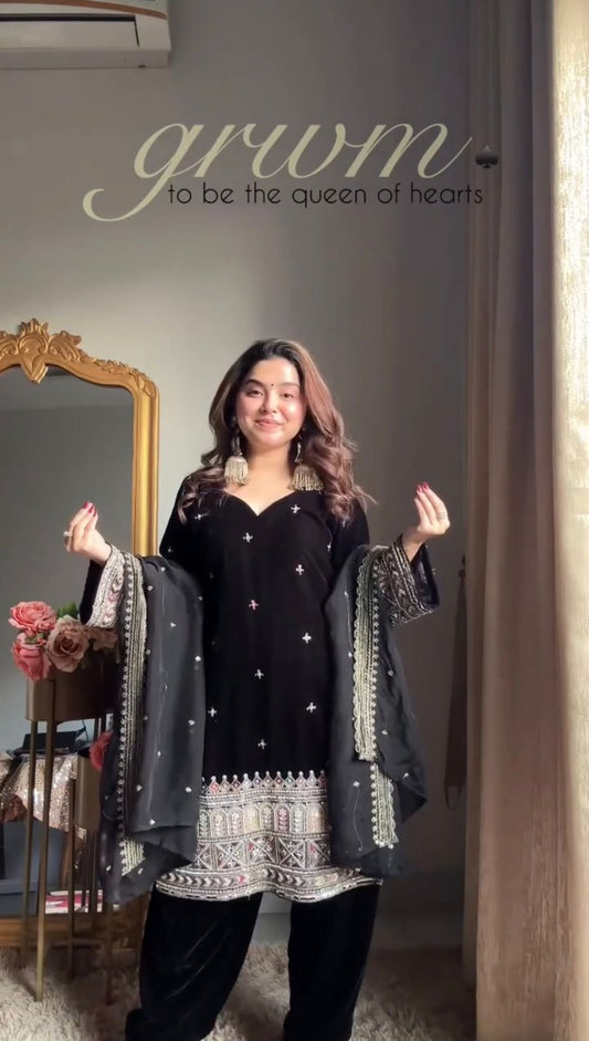 Premium Wedding Edition Designer Top & Plazoo Suit