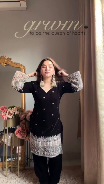 Premium Wedding Edition Designer Top & Plazoo Suit